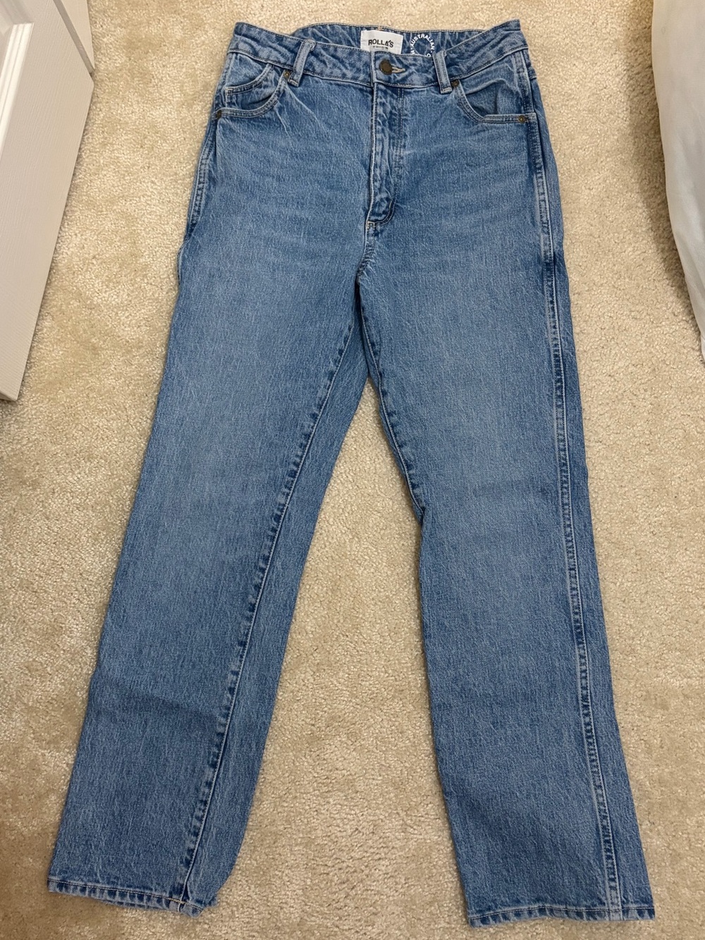 ROLLA'S High Rise Straight Jeans - Medium Blue Wash size 28